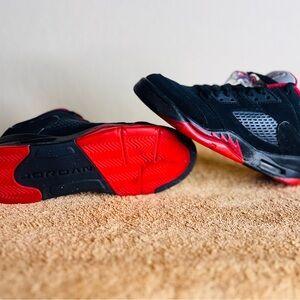 Nike Air Jordan 5 V Retro Low Alternate 90 Black Red Size 4.5y